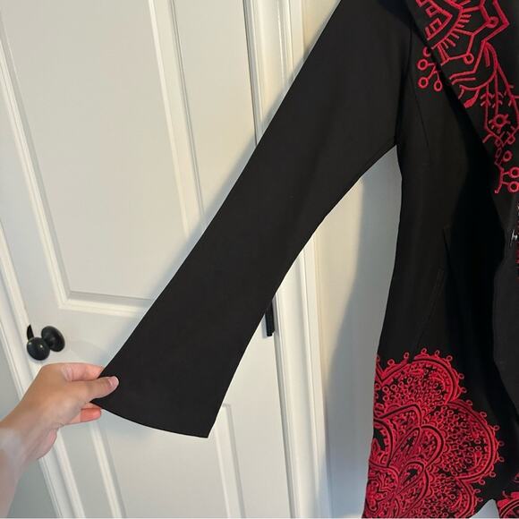 NEW Johnny Was Biya Black Red Wool Blend Embroidered Jacket XS - Picture 14 of 14